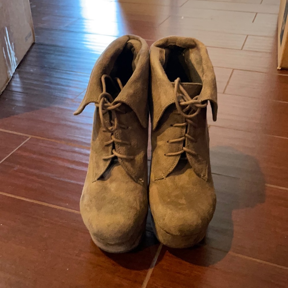 Brown Suede Platform Boots